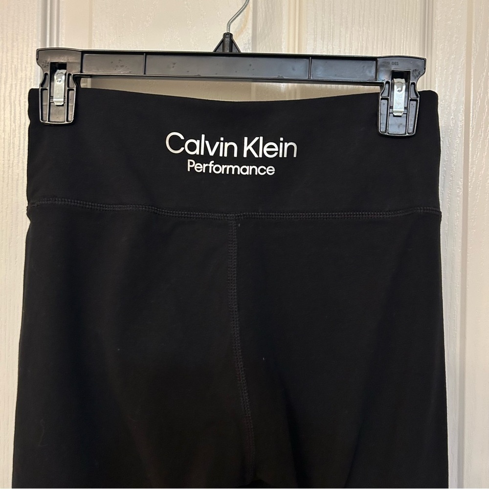 Calvin Klein Performance Stretch High Waist 7/8 legging in Black/White Size S - Picture 5 of 8